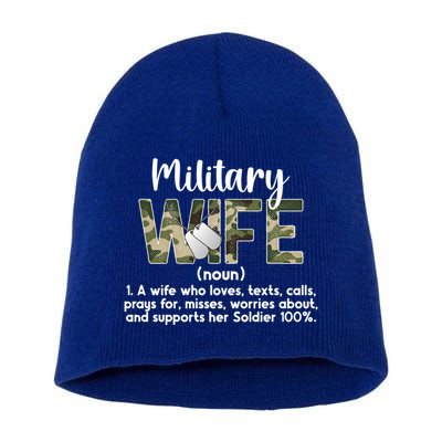 Military Wife Definition Wife Of A Soldier Wife Gift Short Acrylic Beanie