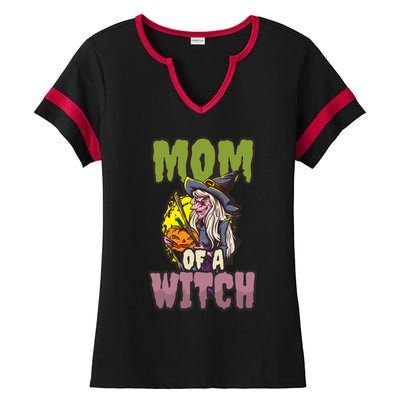 Mom Witch Design Halloween Witch Meaningful Gift Ladies Halftime Notch Neck Tee