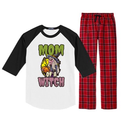 Mom Witch Design Halloween Witch Meaningful Gift Raglan Sleeve Pajama Set