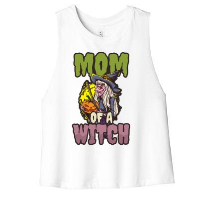 Mom Witch Design Halloween Witch Meaningful Gift Women's Racerback Cropped Tank