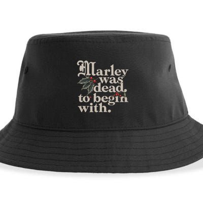 Marley Was Dead To Begin With Funny Quote Sustainable Bucket Hat