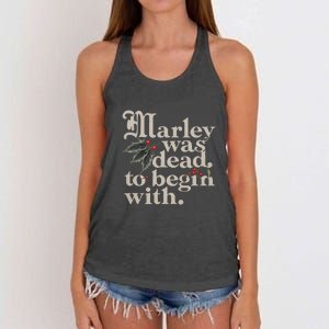 Marley Was Dead To Begin With Funny Quote Women's Knotted Racerback Tank