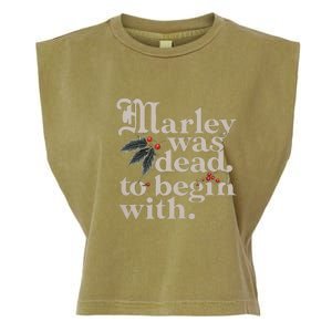 Marley Was Dead To Begin With Funny Quote Garment-Dyed Women's Muscle Tee