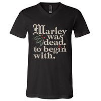 Marley Was Dead To Begin With Funny Quote V-Neck T-Shirt