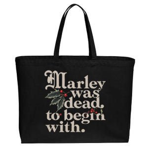 Marley Was Dead To Begin With Funny Quote Cotton Canvas Jumbo Tote