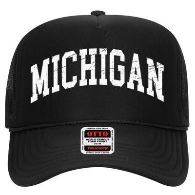 Michigan Worn Design Classic High Crown Mesh Back Trucker Hat