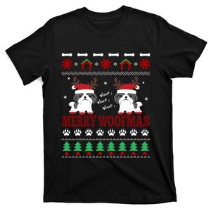 Merry Woofmas Dog Shih Tzu Ugly Christmas T-Shirt