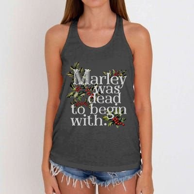 Marley Was Dead To Begin With Women's Knotted Racerback Tank