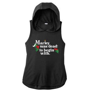 Marley Was Dead To Begin With Charles Dickens Christmas Ladies PosiCharge Tri-Blend Wicking Draft Hoodie Tank