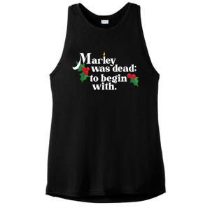 Marley Was Dead To Begin With Charles Dickens Christmas Ladies PosiCharge Tri-Blend Wicking Tank