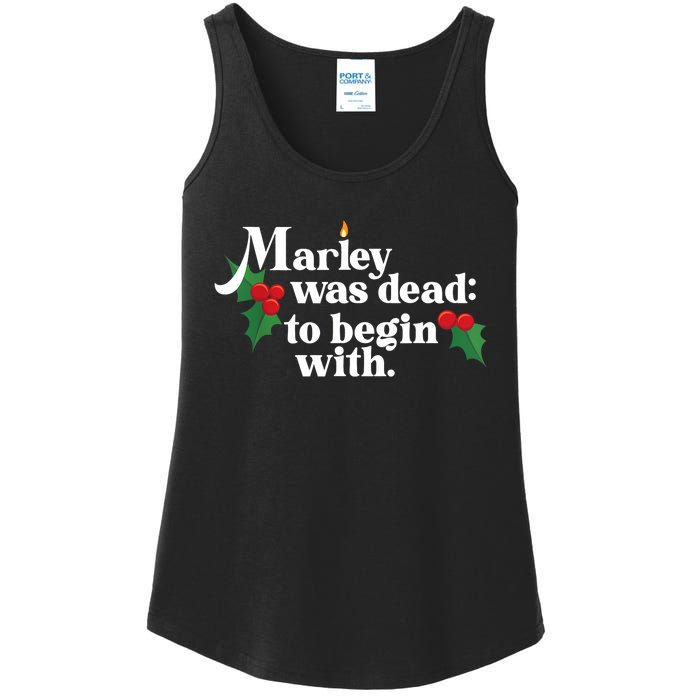 Marley Was Dead To Begin With Charles Dickens Christmas Ladies Essential Tank