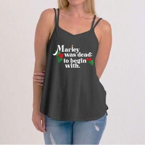 Marley Was Dead To Begin With Charles Dickens Christmas Women's Strappy Tank