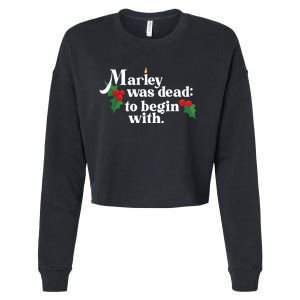 Marley Was Dead To Begin With Charles Dickens Christmas Cropped Pullover Crew