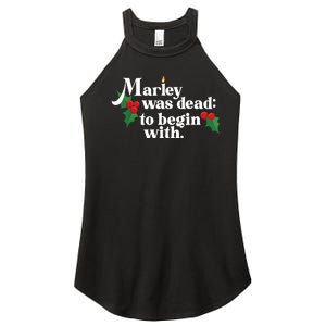 Marley Was Dead To Begin With Charles Dickens Christmas Women's Perfect Tri Rocker Tank