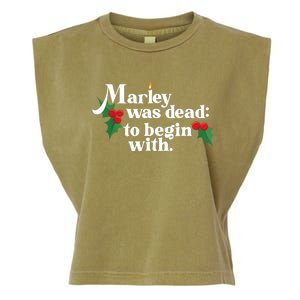 Marley Was Dead To Begin With Charles Dickens Christmas Garment-Dyed Women's Muscle Tee