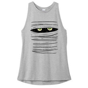 Mummy Wrap Eyes Costume Funny Scary Halloween Ladies PosiCharge Tri-Blend Wicking Tank