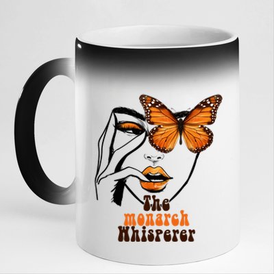 Monarch Whisperer Endangered Butterfly Nature Lover 11oz Black Color Changing Mug