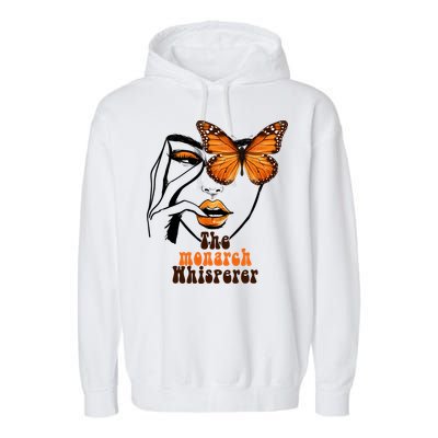 Monarch Whisperer Endangered Butterfly Nature Lover Garment-Dyed Fleece Hoodie