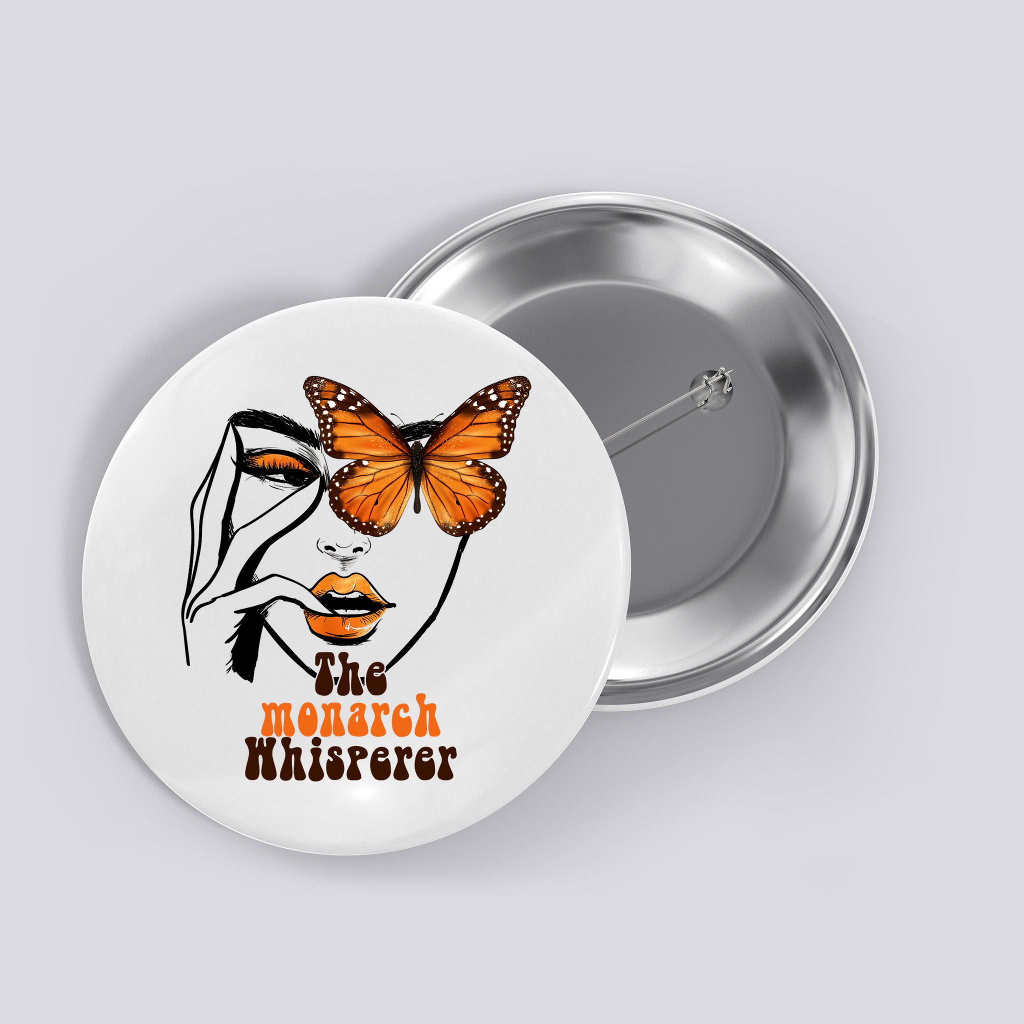 Monarch Whisperer Endangered Butterfly Nature Lover Button