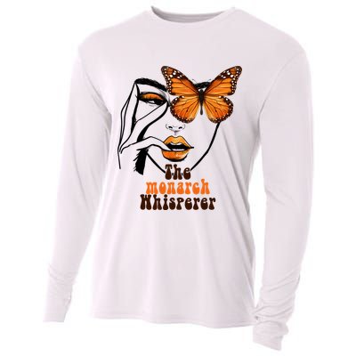 Monarch Whisperer Endangered Butterfly Nature Lover Cooling Performance Long Sleeve Crew