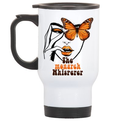 Monarch Whisperer Endangered Butterfly Nature Lover Stainless Steel Travel Mug