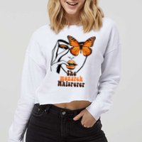 Monarch Whisperer Endangered Butterfly Nature Lover Cropped Pullover Crew