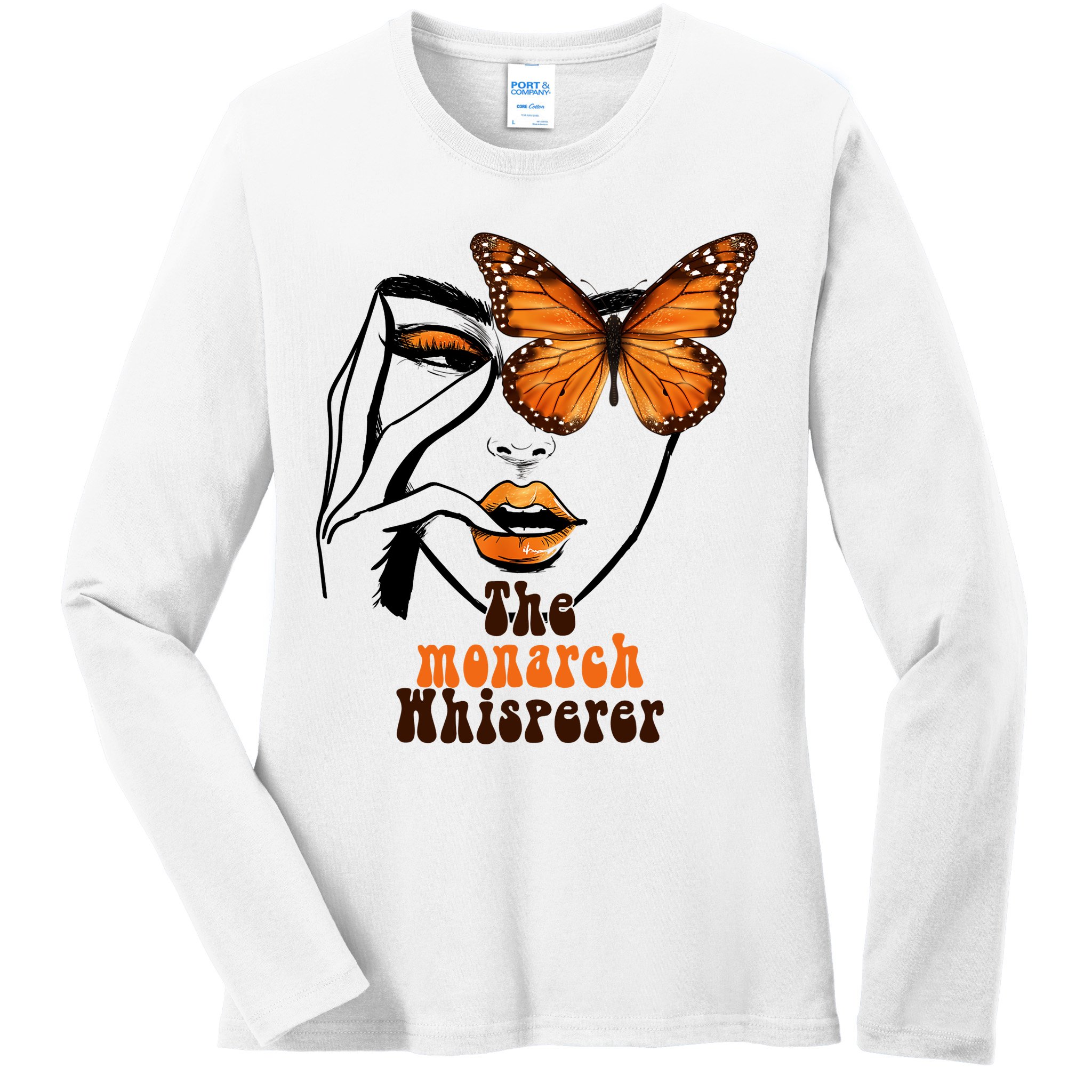 Monarch Whisperer Endangered Butterfly Nature Lover Ladies Long Sleeve Shirt