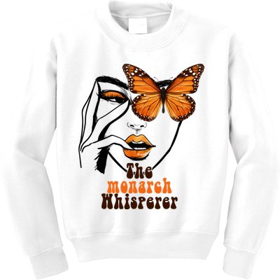 Monarch Whisperer Endangered Butterfly Nature Lover Kids Sweatshirt