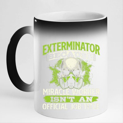 Miracle Worker Exterminator Pest Control Termite Bugs 11oz Black Color Changing Mug