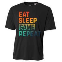 Men Women Eat Sleep Game Repeat Gift Game Controllers Cooling Performance Crew T-Shirt