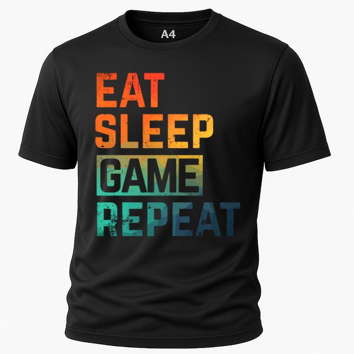 Men Women Eat Sleep Game Repeat Gift Game Controllers Cooling Performance Crew T-Shirt