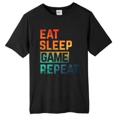 Men Women Eat Sleep Game Repeat Gift Game Controllers Tall Fusion ChromaSoft Performance T-Shirt