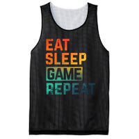 Men Women Eat Sleep Game Repeat Gift Game Controllers Mesh Reversible Basketball Jersey Tank