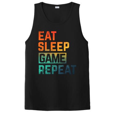 Men Women Eat Sleep Game Repeat Gift Game Controllers PosiCharge Competitor Tank