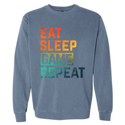 Men Women Eat Sleep Game Repeat Gift Game Controllers Garment-Dyed Sweatshirt