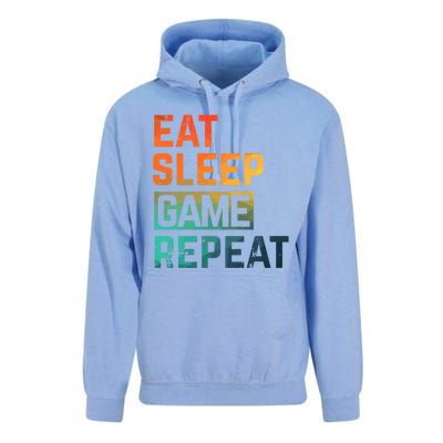 Men Women Eat Sleep Game Repeat Gift Game Controllers Unisex Surf Hoodie