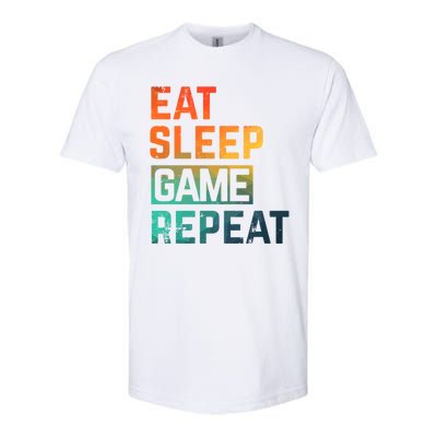 Men Women Eat Sleep Game Repeat Gift Game Controllers Softstyle CVC T-Shirt