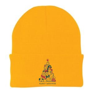 Merry Woofmas Funny Dogs Christmas Tree Xmas Gift Knit Cap Winter Beanie