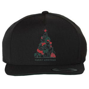 Merry Woofmas Funny Dogs Christmas Tree Xmas Gift Wool Snapback Cap