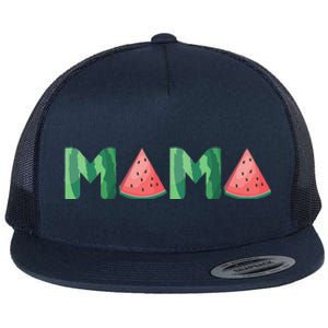 Mama Watermelon Funny Summer Fruit Gift Great Mother's Day Flat Bill Trucker Hat