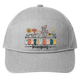 Maestra Wild Flowers Cultivando Bilingues Spanish Teacher 7-Panel Snapback Hat