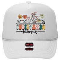 Maestra Wild Flowers Cultivando Bilingues Spanish Teacher High Crown Mesh Back Trucker Hat