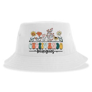 Maestra Wild Flowers Cultivando Bilingues Spanish Teacher Sustainable Bucket Hat