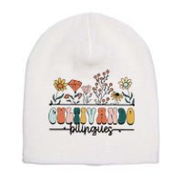 Maestra Wild Flowers Cultivando Bilingues Spanish Teacher Short Acrylic Beanie