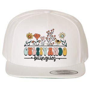 Maestra Wild Flowers Cultivando Bilingues Spanish Teacher Wool Snapback Cap