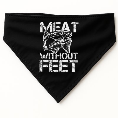 Meat Without Feet T For Fishers And Pescatarians USA-Made Doggie Bandana