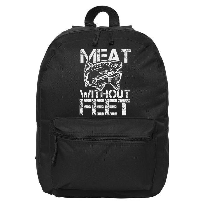 Meat Without Feet T For Fishers And Pescatarians 16 in Basic Backpack