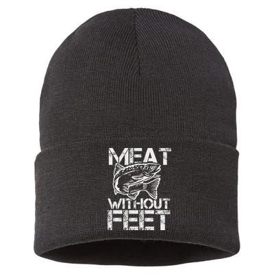 Meat Without Feet T For Fishers And Pescatarians Sustainable Knit Beanie