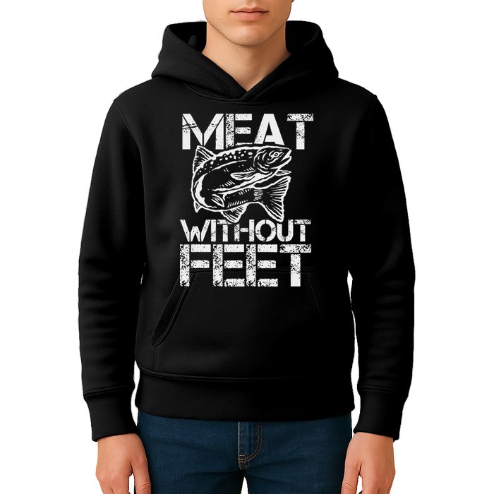 Meat Without Feet T For Fishers And Pescatarians Kids Hoodie