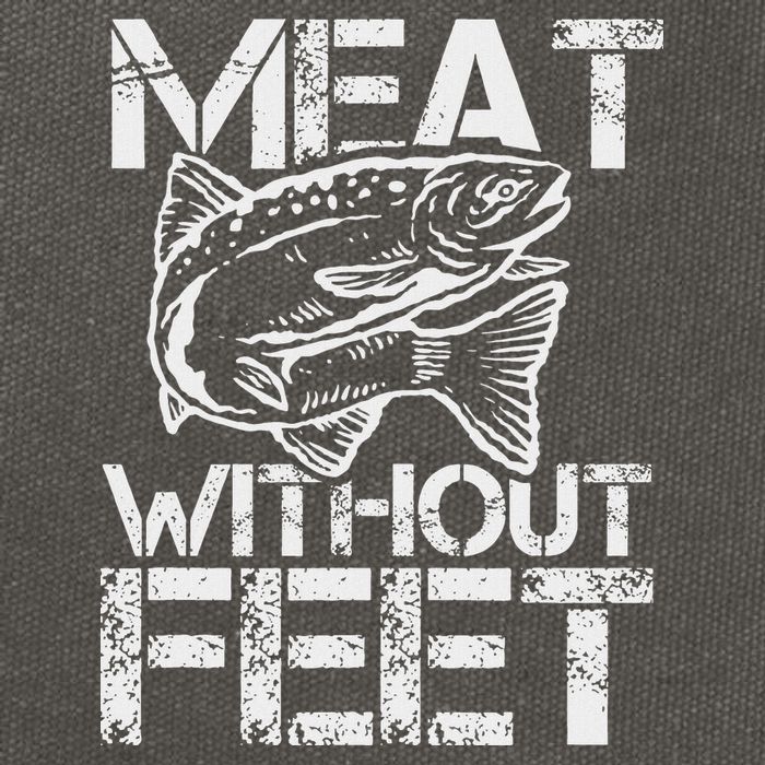 Meat Without Feet T For Fishers And Pescatarians Cotton Canvas Backpack